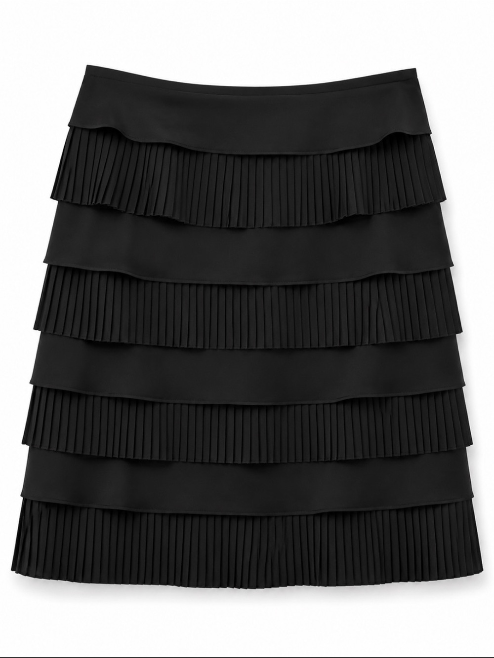 Calvin Klein Black Layered Pleated Mini Skirt Size Small